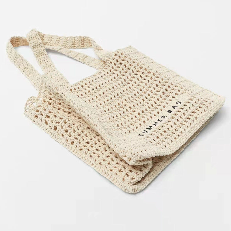 Women's & Children's & Hollow Crochet Woven Straw Summer Shoulder Bags