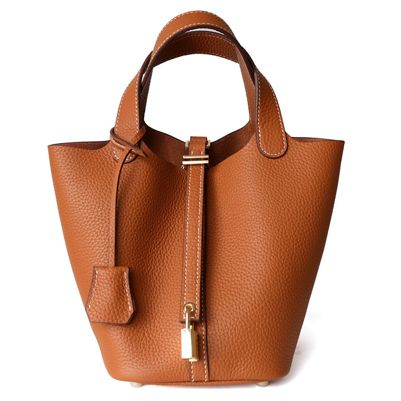 Women's Large Capacity High-grade First Layer Cowhide Vegetable Women's Handbag