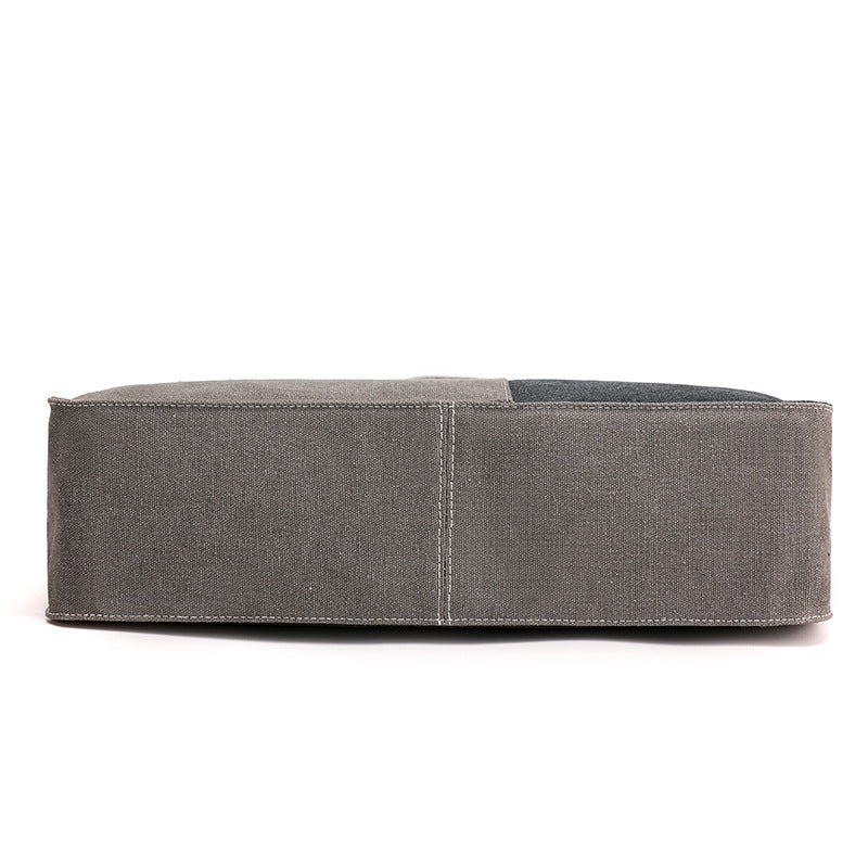 Women's Fashion Retro Patchwork Large Capacity Canvas Handbags