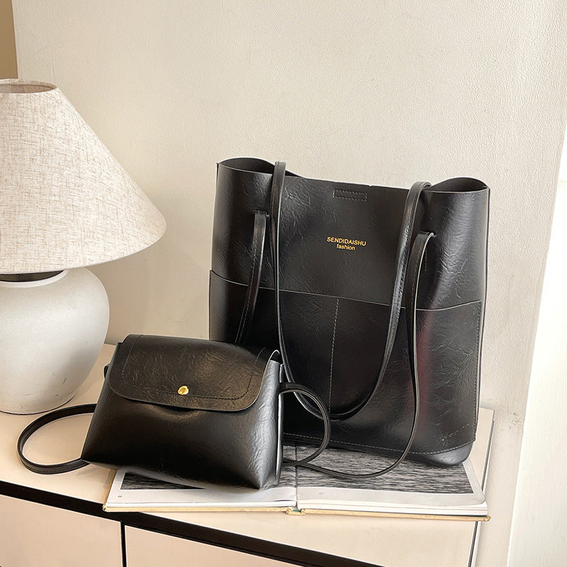 Solid Color Popular Two-piece Set Large Bags