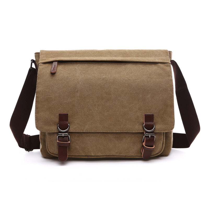 Men's Korean Style Trendy Computer Neutral Canvas Men's Shoulder Bags