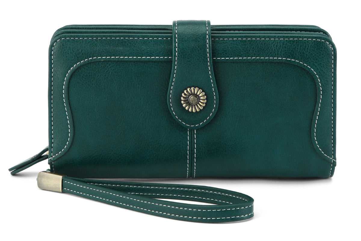 Female Retro Oil Wax Skin Multiple Ladies Wallet