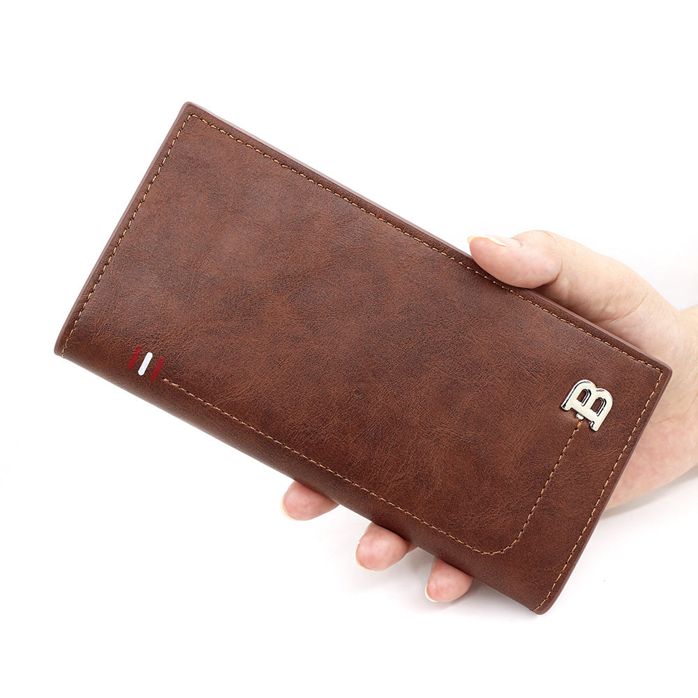 Women's Retro Long Suit Solid Color Clutch Large Coin Purses
