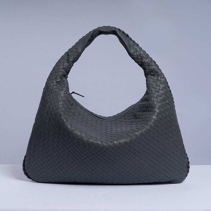 Women's Handmade Sheepskin Woven Fashion Leather Pillow Crossbody Bags