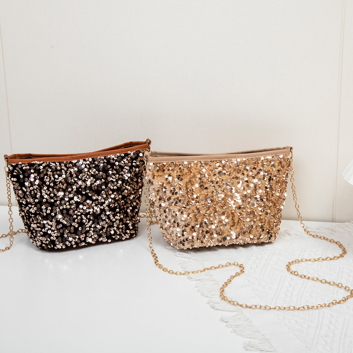 Women's Trendy Cool Sequin Summer Fashion Clutch Dinner Party Bags