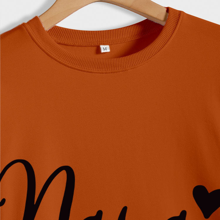 Women's Round Neck Elegant Heart Printing Simple Sweaters