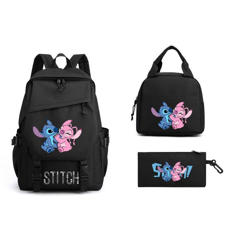 Star Stitch Lunch Pencil Three-piece Set Middle School Students' Schoolbags