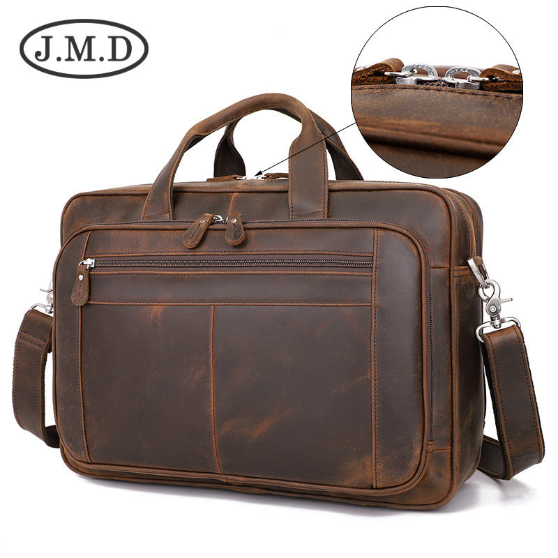 Men's Fashion Vintage Leather Inch Computer Men's Briefcases