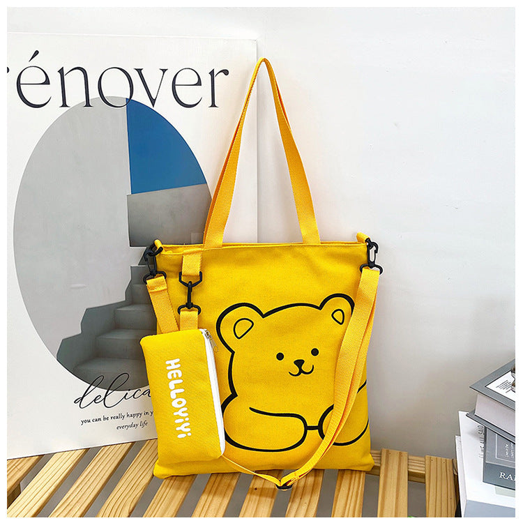 Women's Fashion Woven Pencil Canvas Cram Versatile Bags