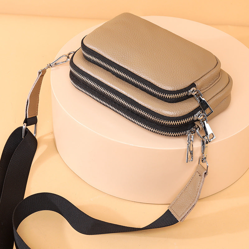 Women's Genuine Leather Simple Fashion Pouch First Crossbody Bags