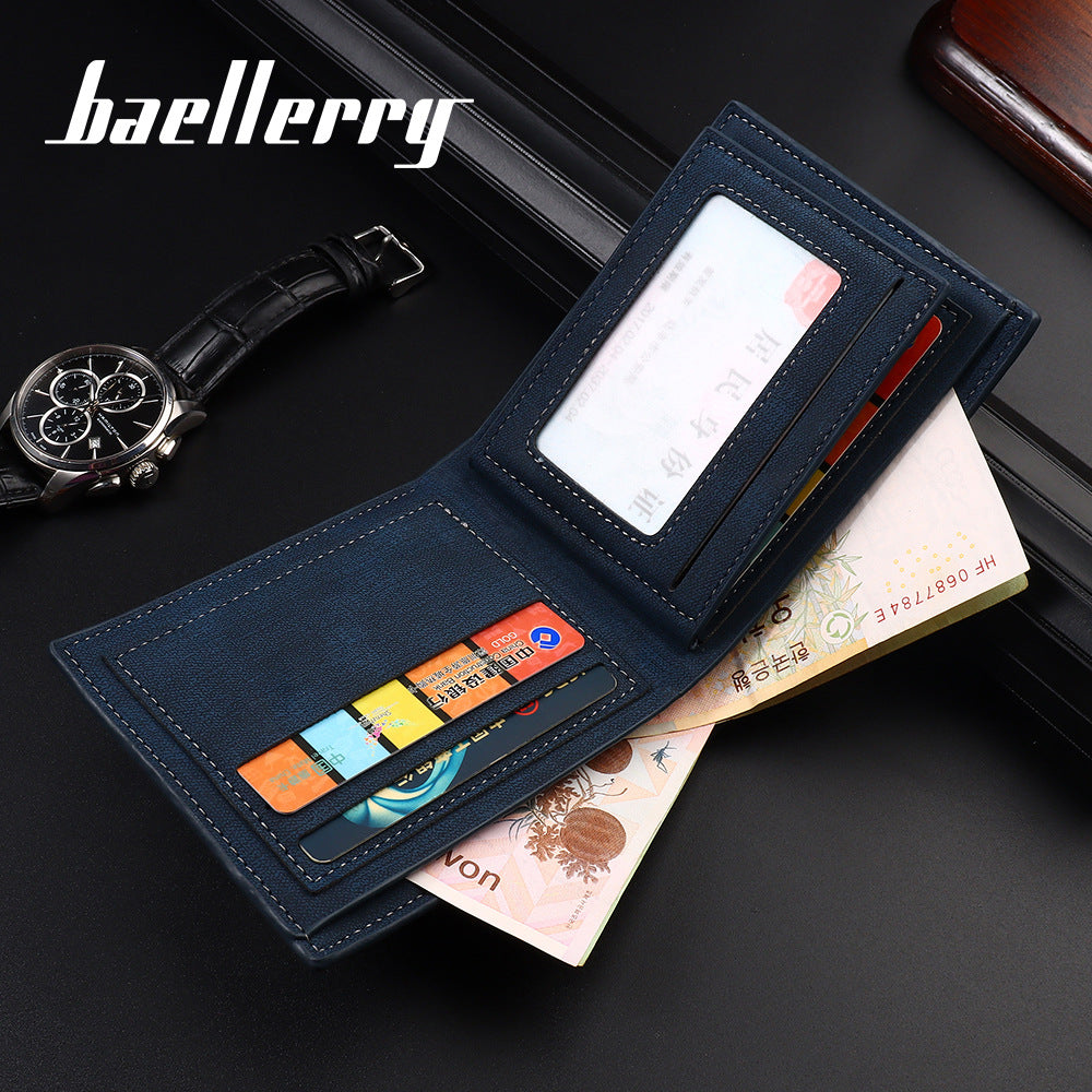 Men's Short Business Contrast Color Zipper Pocket Multiple Men's Wallet