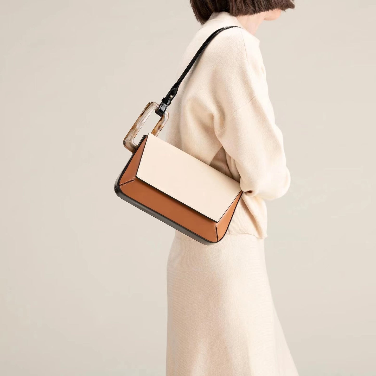 Women's Female Design Fashion Simple Trend Underarm Stitching Shoulder Bags