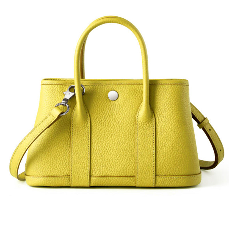 Women's Summer Genuine Leather Niche High Sense Portable Large Tote Bags
