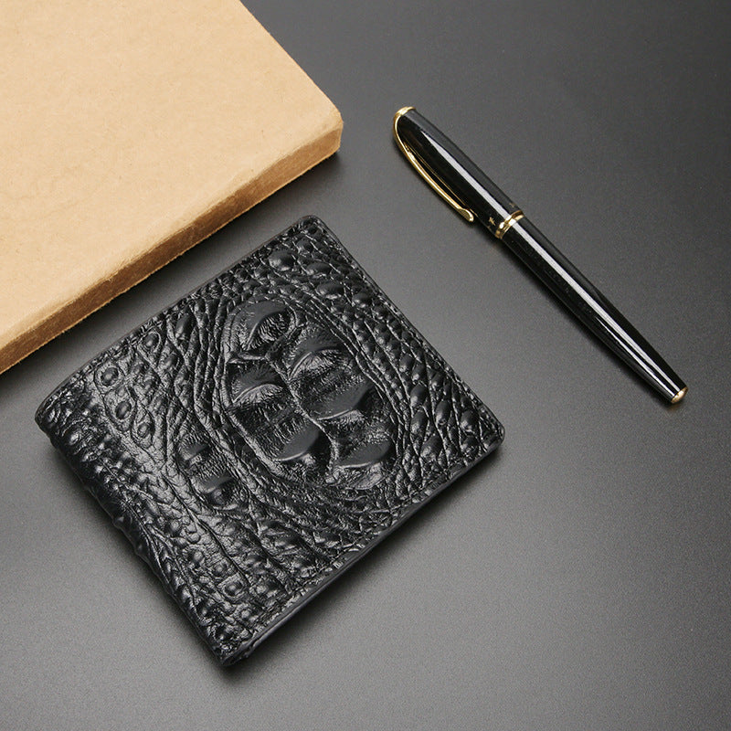 Men's Short Crocodile Pattern Thin Trendy Multiple Men's Wallet