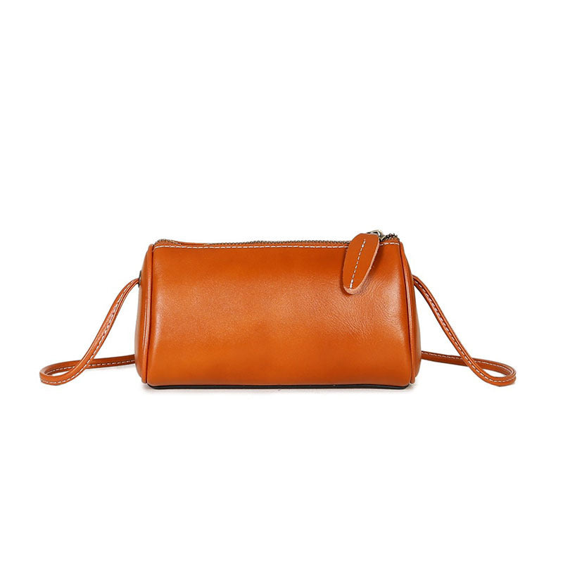 Women's Autumn Lightweight Slung Vegetable Tanning Soft Cowhide Bags