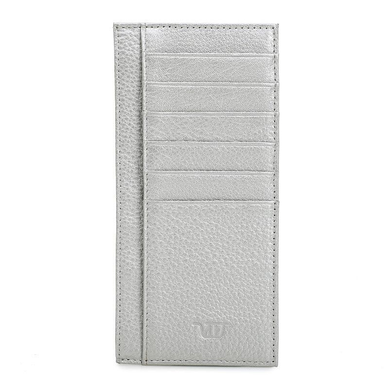 Layer Cowhide Korean Fashion Long Large Card Holder