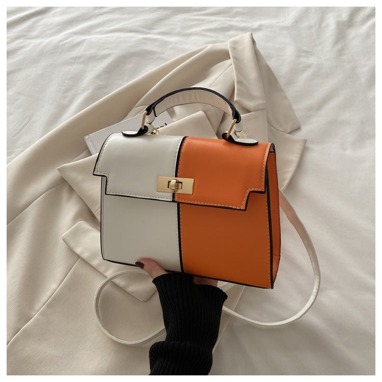Women's Style Contrast Color Large Capacity Spring Fashion Stitching Texture Women's Shoulder Bag