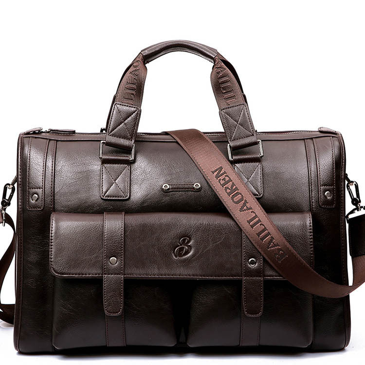 Men's High-grade British Retro Leather Computer Business Bags