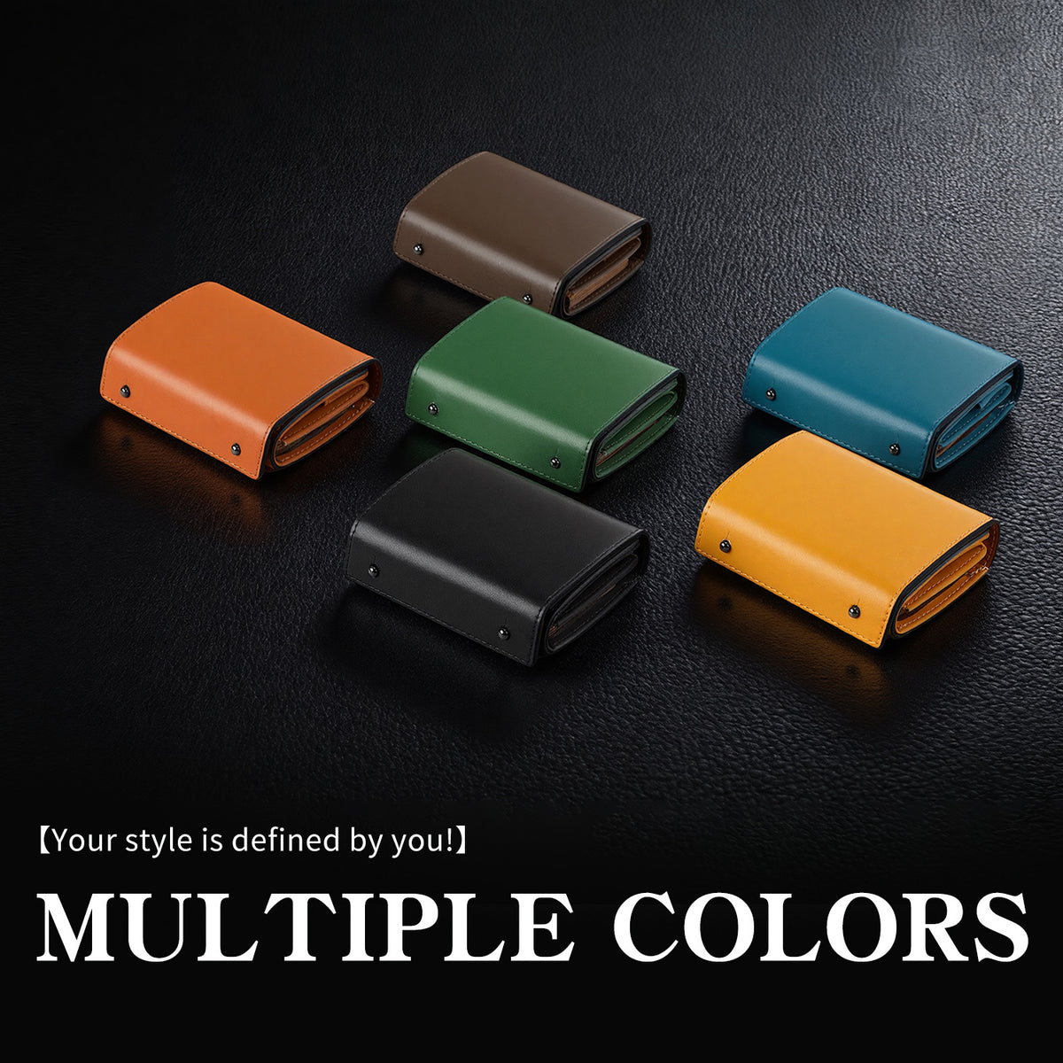 Men's Leather Trifold Multifunctional Business Box Purses