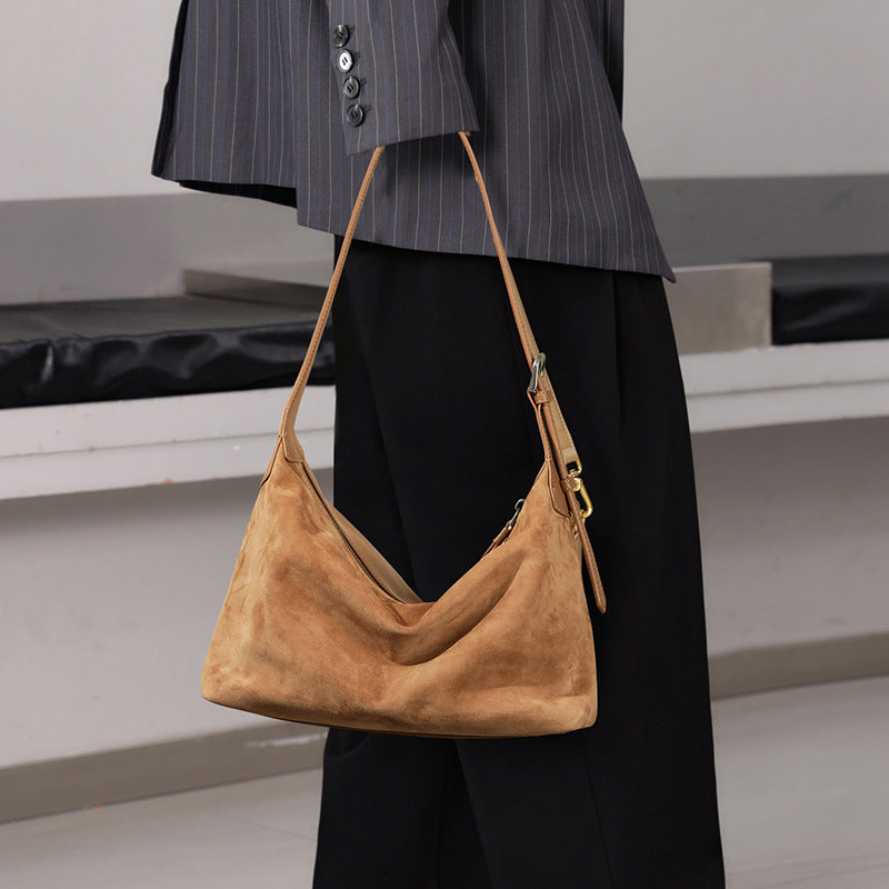 Women's First Layer Vegetable Tanning Leather Underarm Armpit Bags