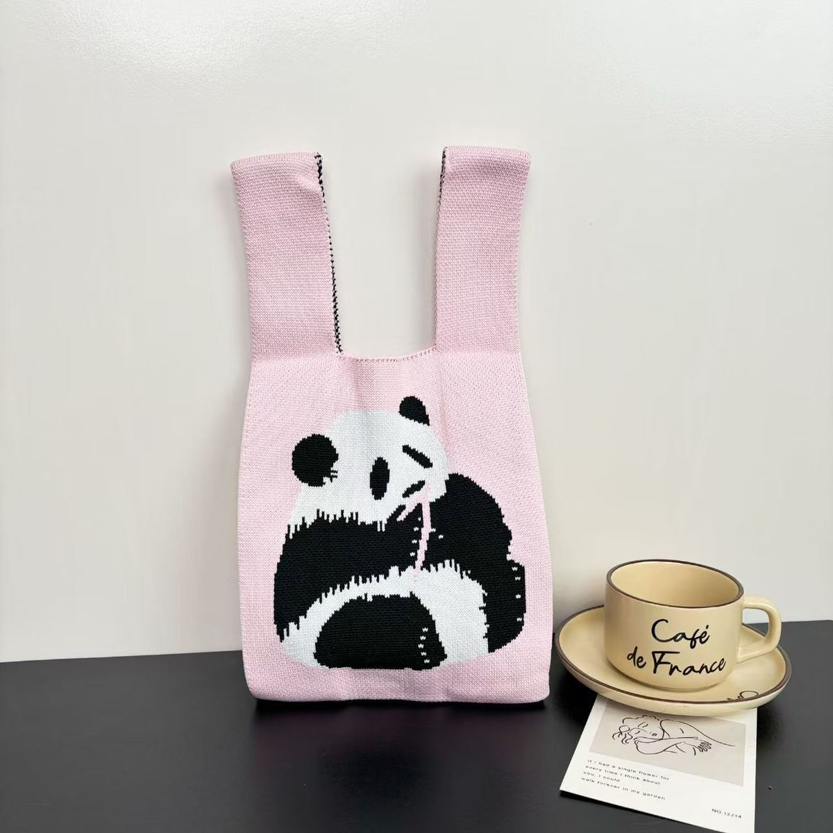 Women's Cute Panda Knitted Gift Niche High-grade Women's Handbag