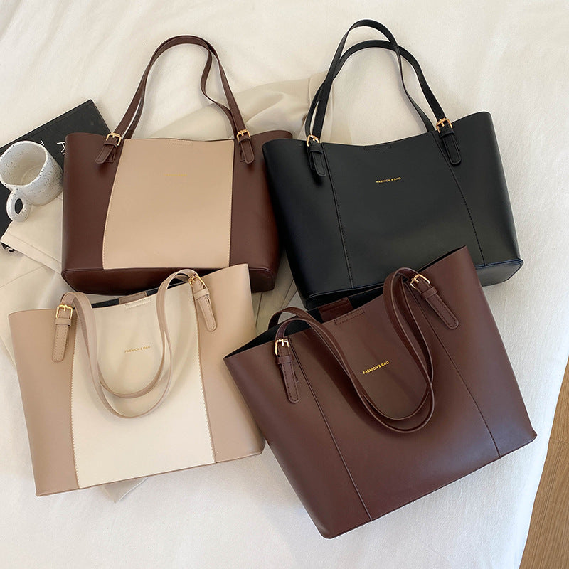 Women's Korean Style Color Matching Large Capacity Women's Shoulder Bag