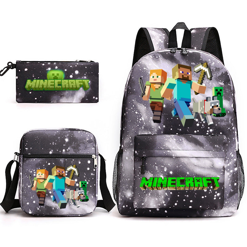 Hot Game My World Creeper Pencil Backpacks