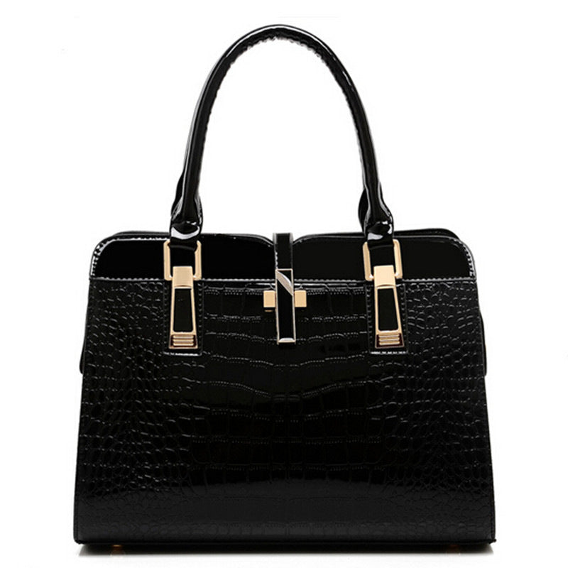 Women's Crocodile Pattern Mom Fashion Big Shoulder Bags