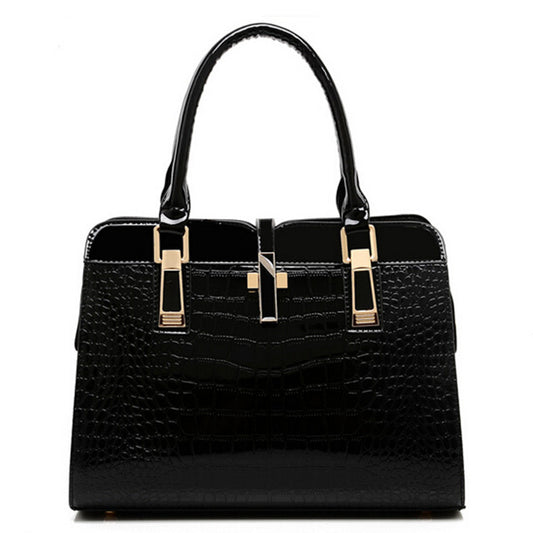 Women's Crocodile Pattern Mom Fashion Big Shoulder Bags
