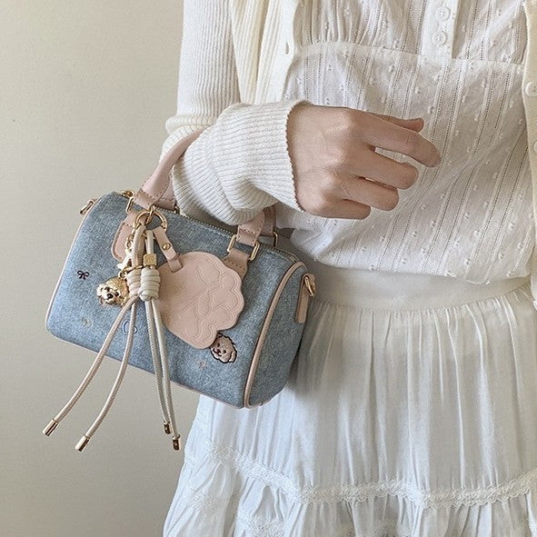 Women's Trendy Platinum Blue Sea Area Pillow Shoulder Bags