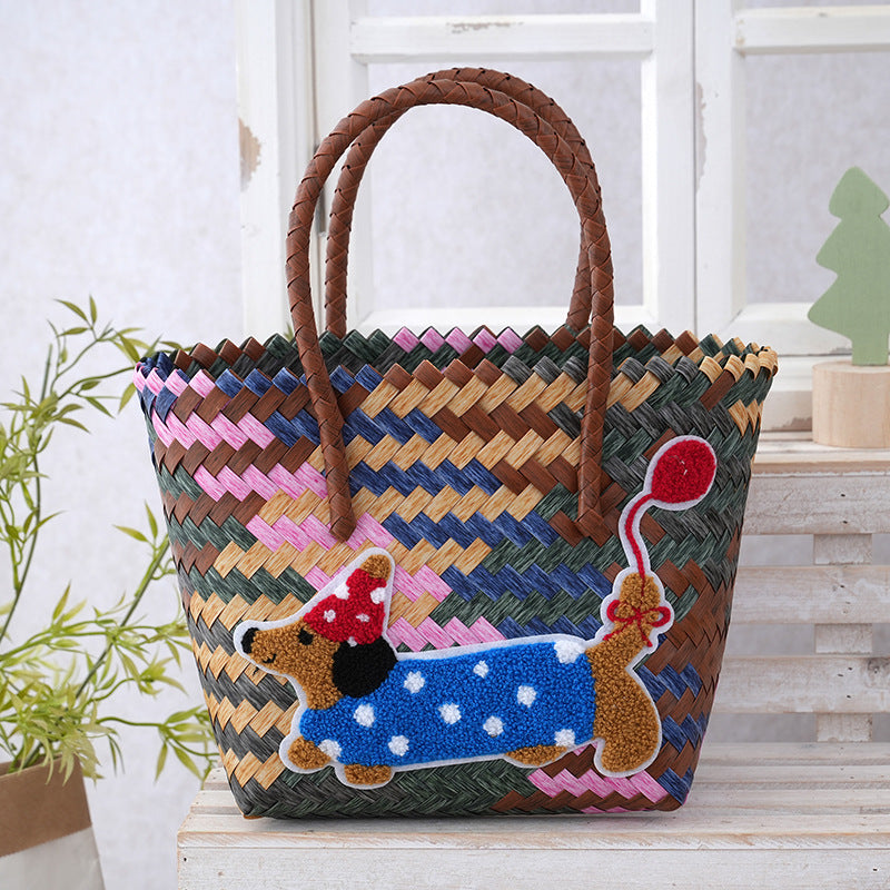 Women's Curtain Cloth Large Capacity Woven Gift Bags