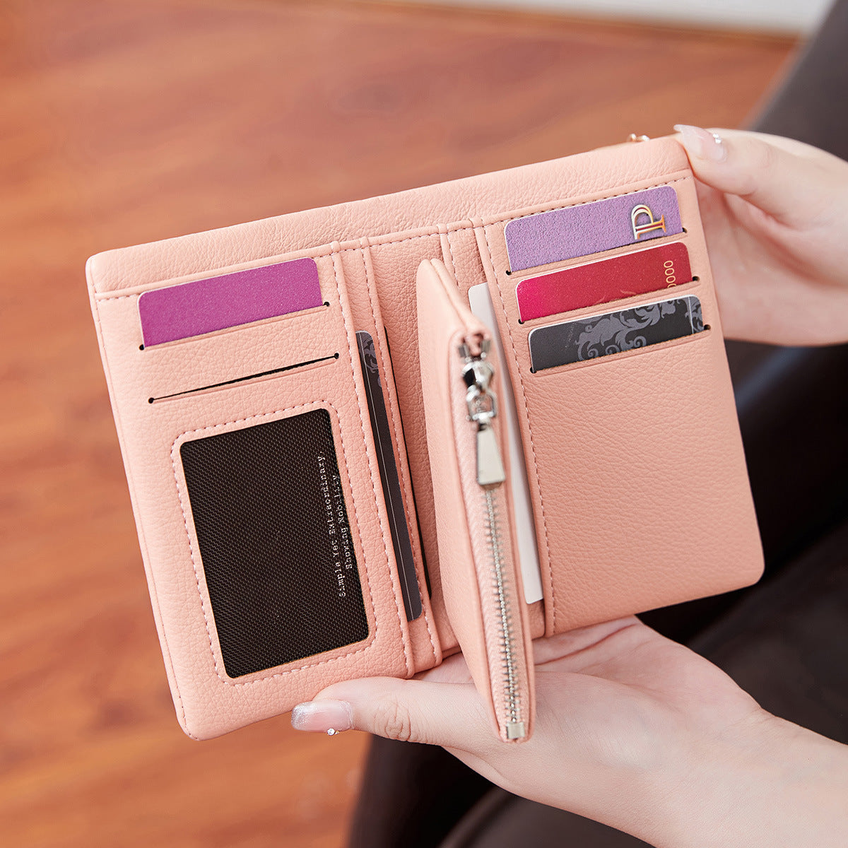 Women's Short Soft Leather Fashion Simple Large Ladies Wallet