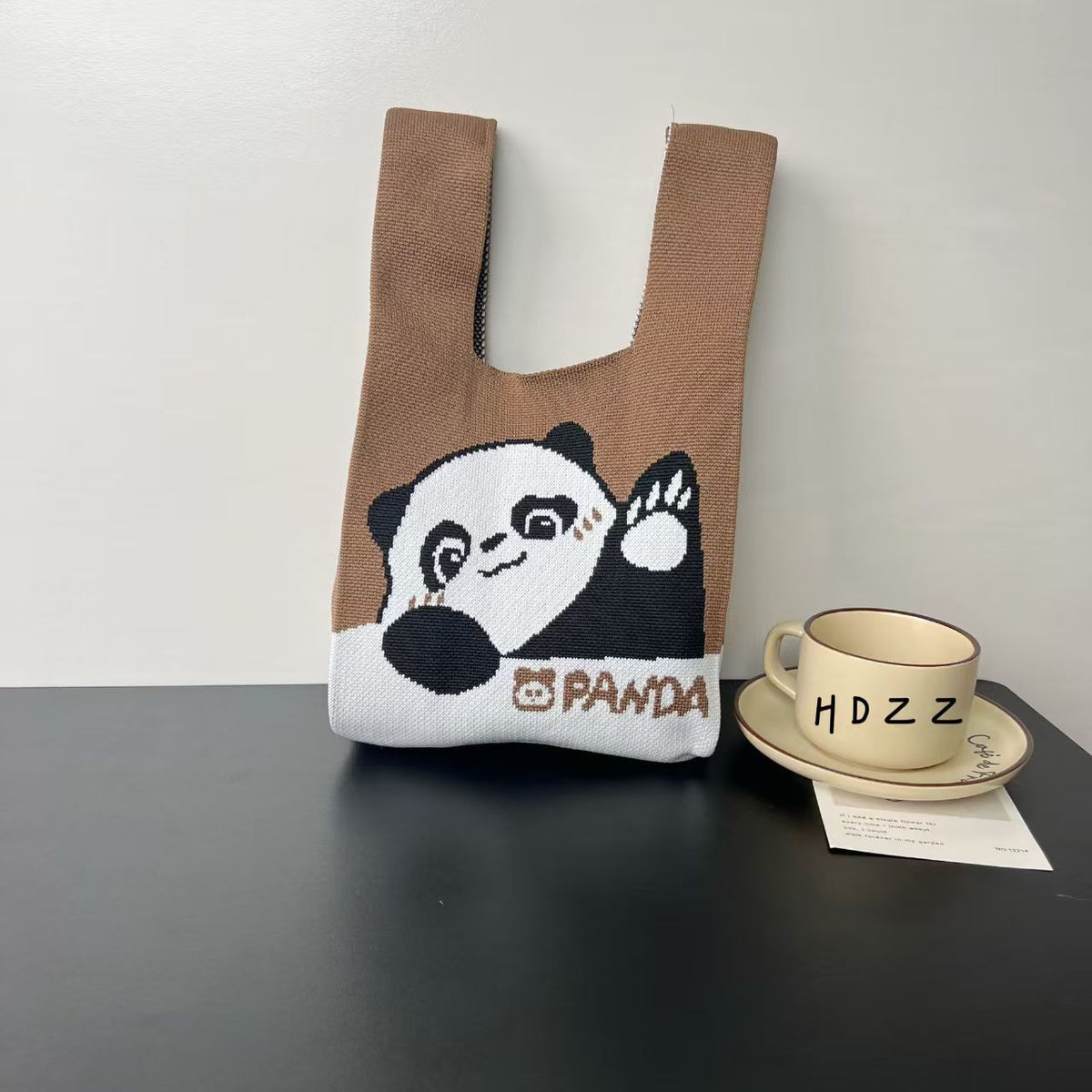 Women's Cute Panda Knitted Gift Niche High-grade Women's Handbag