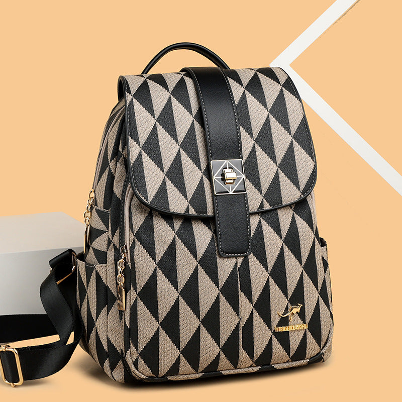 Women's Large Capacity Soft Leather Trendy Backpacks