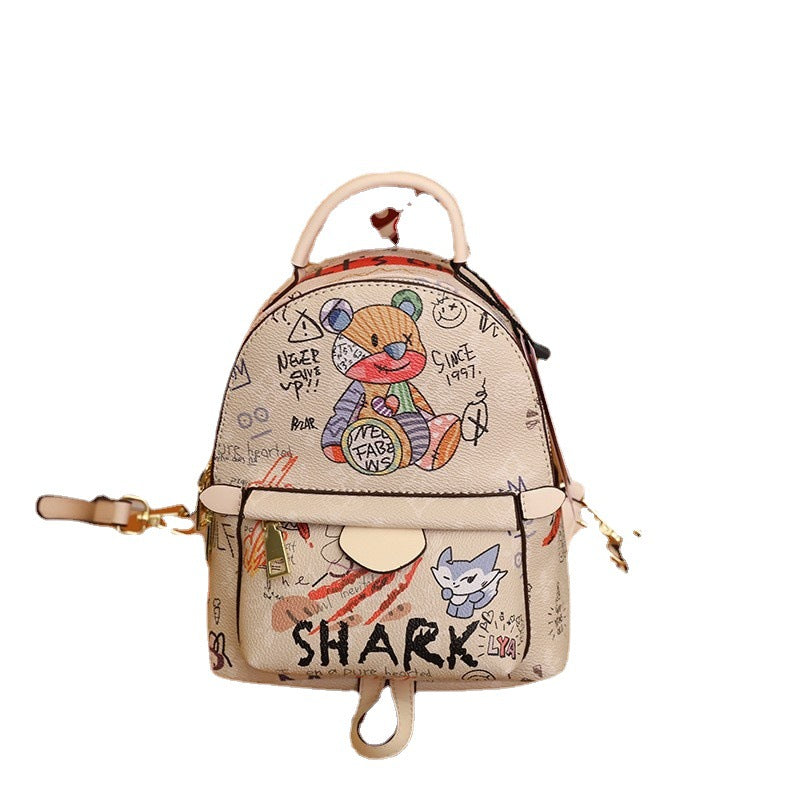 Women's Capacity Leather Bear Iti Fashion Portable Crossbody Bags