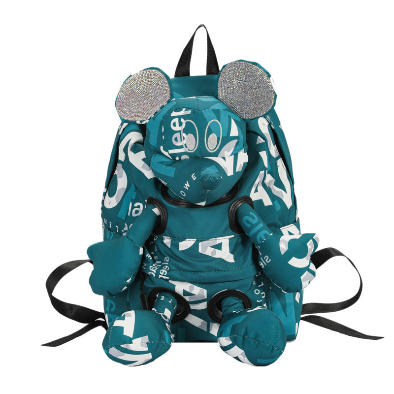 Women's Large Capacity Fashion Letters Contrast Color Backpacks