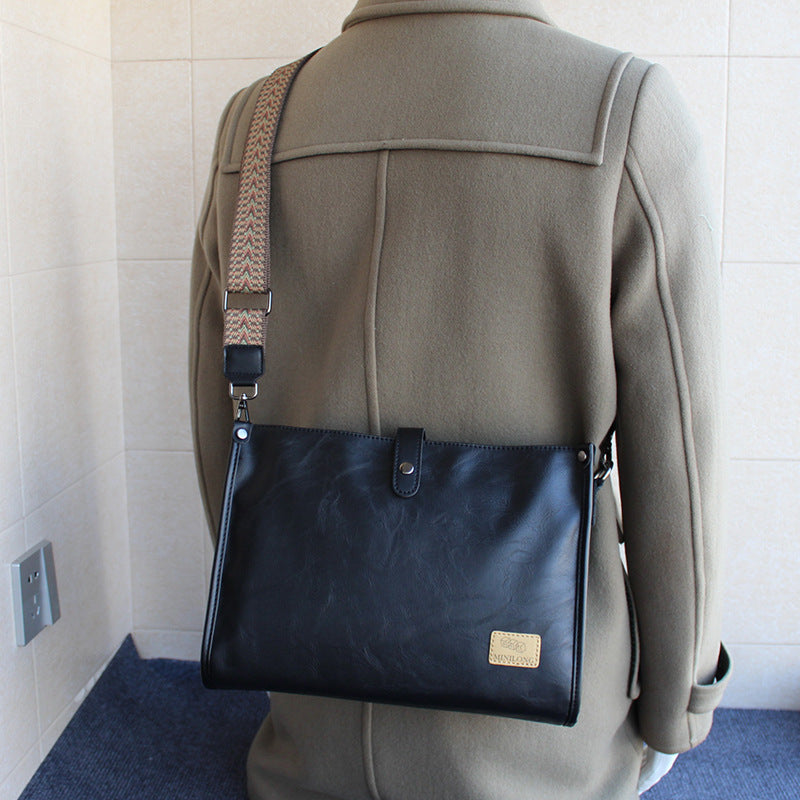 Men's Commute Style Niche Lightweight Soft Leather Men's Messenger Bags