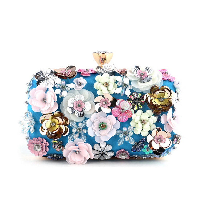 Women's Dinner Fashion Handmade Flower Sequins Wedding Handbags