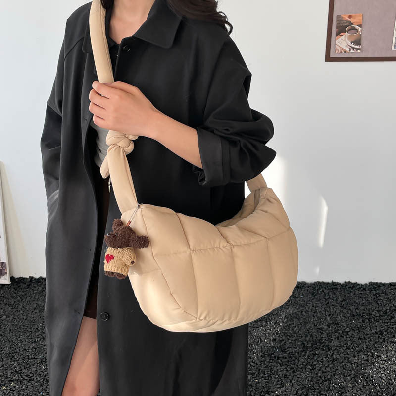 Women's Trendy Versatile Lattice Embroidery Cotton Jacket Loose Women's Shoulder Bag