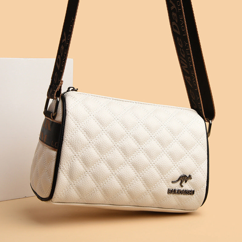 Women's Leather Fashionable Fashion Soft Wide Strap Shoulder Bags