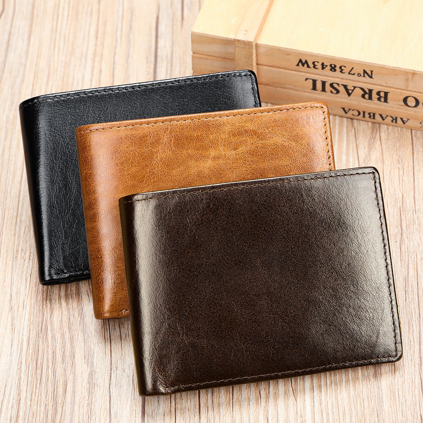Men's Leather High-grade Large Capacity First Layer Men's Wallets