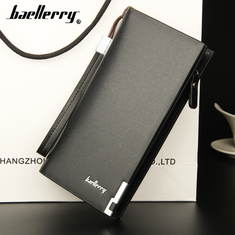 Men's Large Capacity Business Zipper Multifunctional Clutch Card Holder