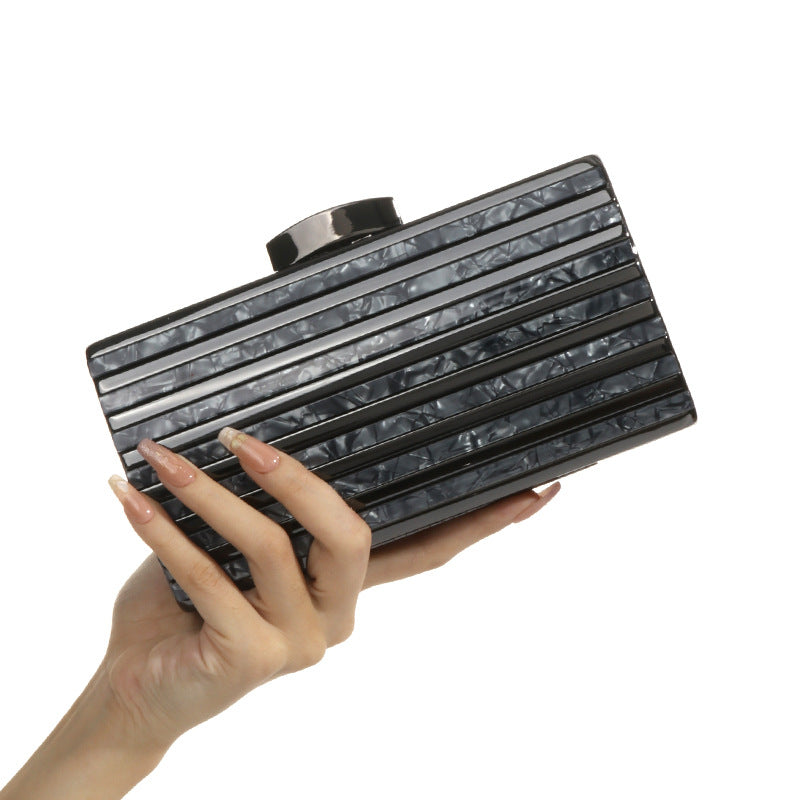 Women's Stylish Dinner Oval Acrylic Chain Evening Bags