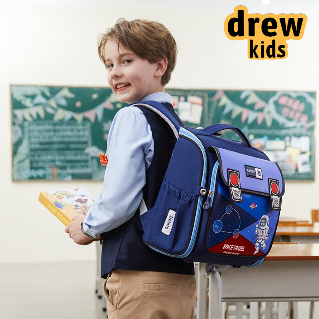 Children's Cartoon Fashion Primary Horizontal One-piece Burden Relief Spine Elementary School Students' Schoolbags