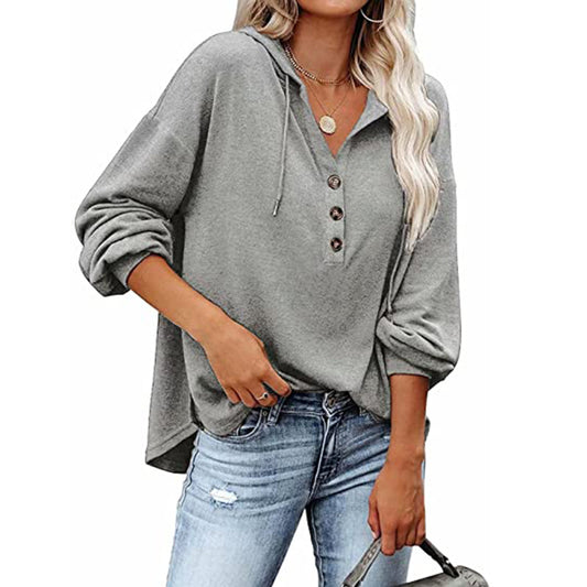 Women's Casual Loose Solid Color Hoodie Sweaters