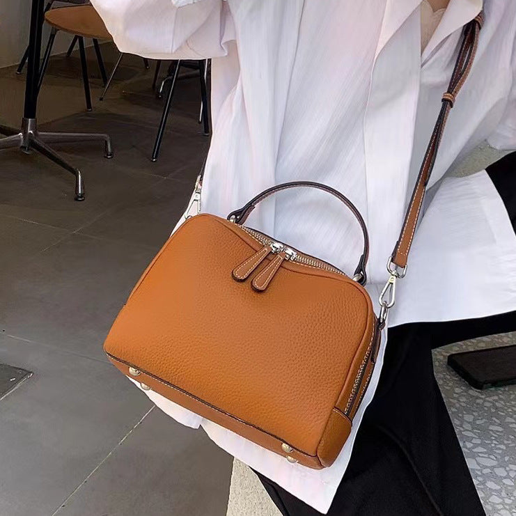Women's Fashion Genuine Leather Boston First Layer Crossbody Bags
