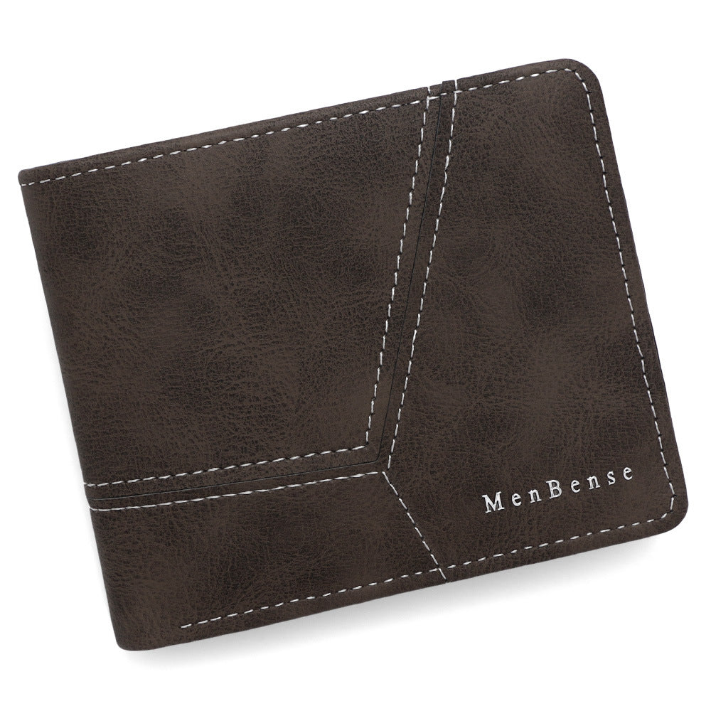 Men's Trendy Patchwork Short Multiple Slots Hinge Coin Purses