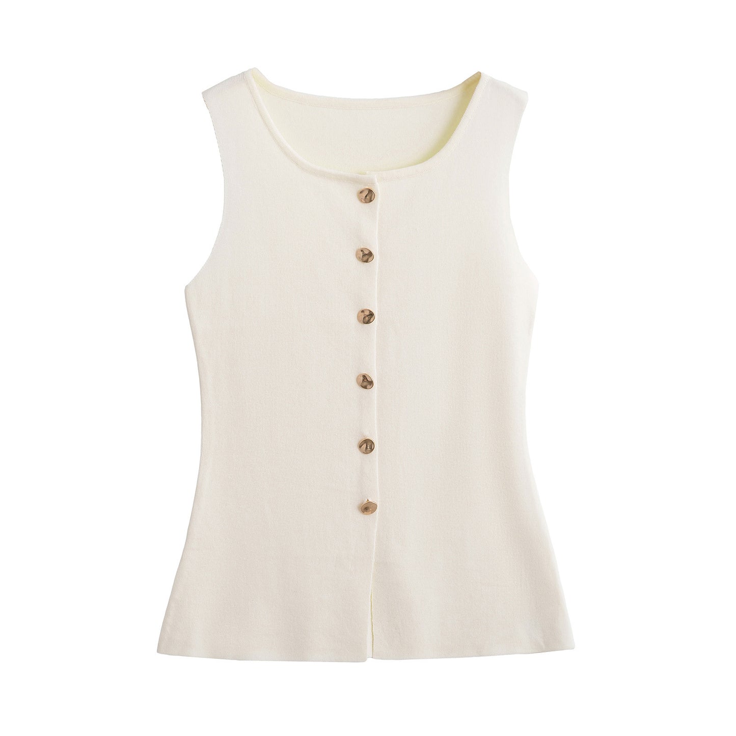 Women's Autumn Fashion Golden Decorated Row Button Vests