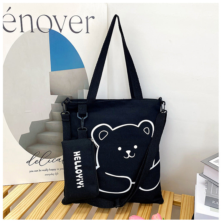 Women's Fashion Woven Pencil Canvas Cram Versatile Bags