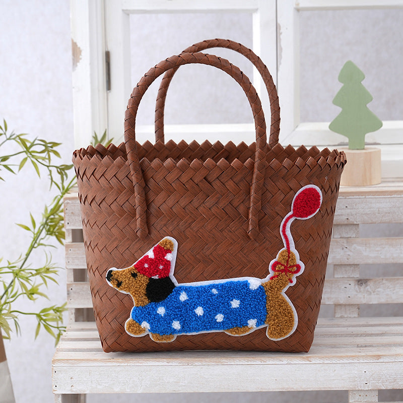 Women's Curtain Cloth Large Capacity Woven Gift Bags